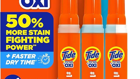 Tide Pen Stain Remover for Clothes, Tide To Go Pen, Instant Stain Remover Pen & Spot Cleaner, Portable & Travel-Friendly, Works on Food & Drink Stains, Fits in Purses & Bags, 3 Count (Pack of 1)