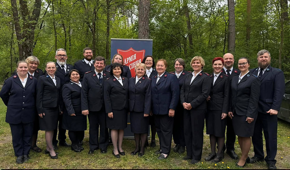 The officers and leaders of the Ukraine Division of the Eastern Europe Territory who are serving, ministering to and supporting their corps and local communities as the war continues.