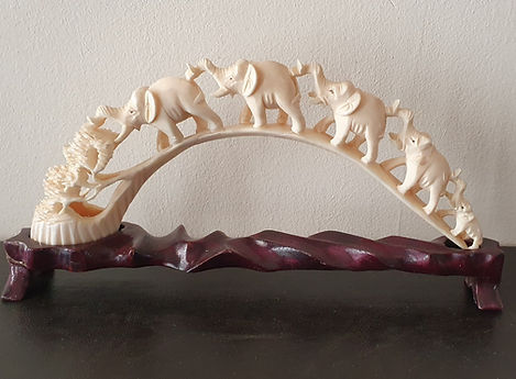 שיפוץ פסל שנהב שנשבר שיירת פילים