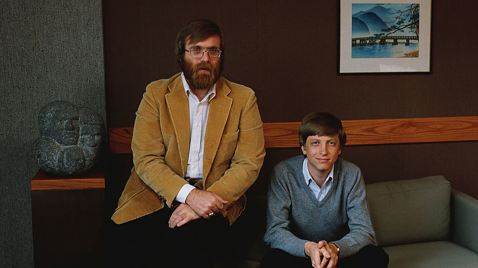 Microsoft Co-founders Bill Gates (R) and Paul Allen in 1984