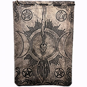 Thumbnail: Broom with Pentacle Leather Tarot Bag