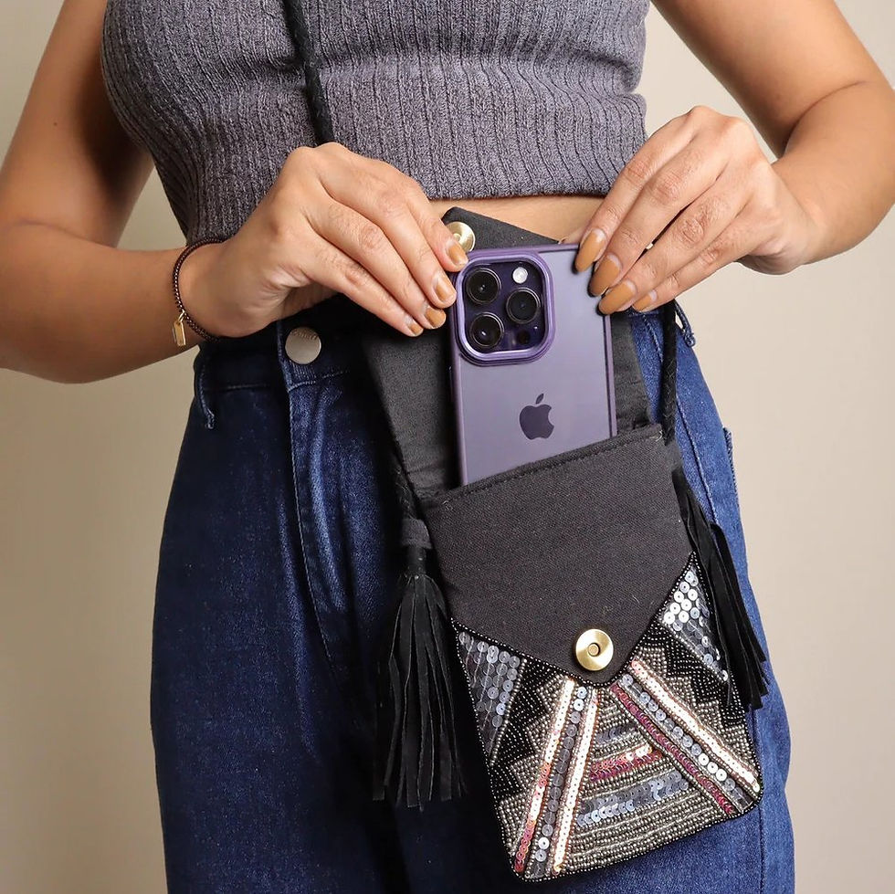 Thumbnail: Graphite Hand-beaded Sling Bag