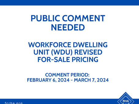 Opportunity for Public Input: Workforce Dwelling Unit (WDU) Sales Pricing