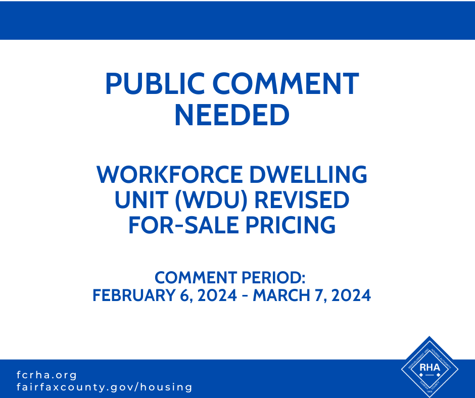 Opportunity for Public Input Workforce Dwelling Unit (WDU) Sales Pricing