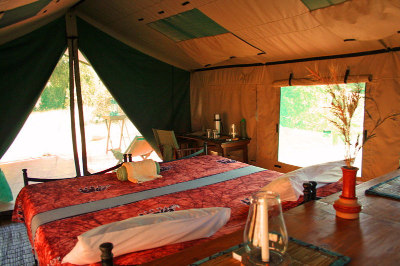 The tents are simple but comfortable at Mdonya Old River