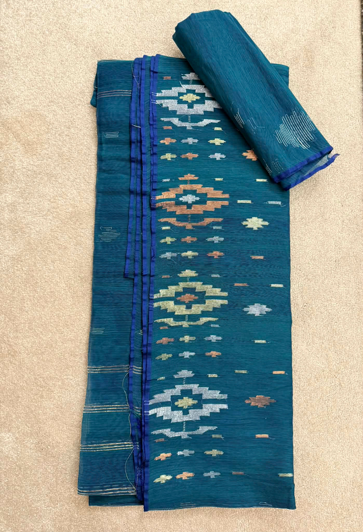 Dhakai Jamdani 60 count with blouse piece 03