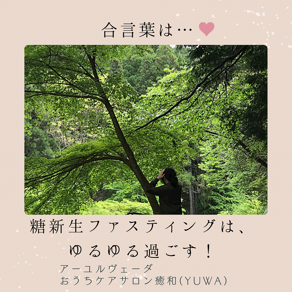 【糖新生ファスティングの
合言葉は、なるべく
ゆるゆる過ごす!】