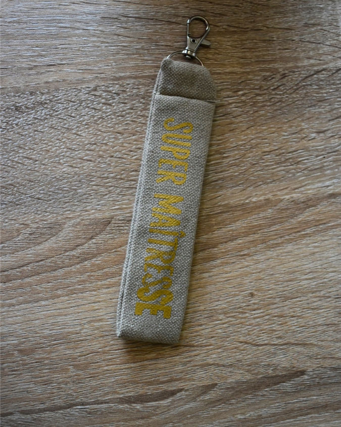 Porte-clé en tissu upcyclé