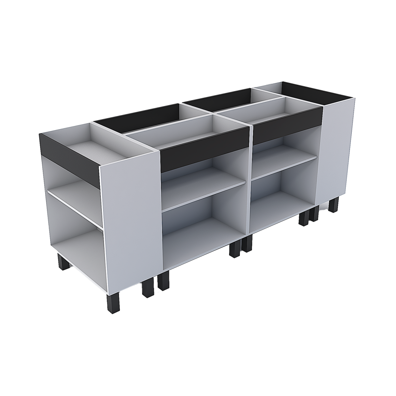 GÔNDOLA CT - 2100 EM MDF L. 2,10 x A. 090 x P. 0,70