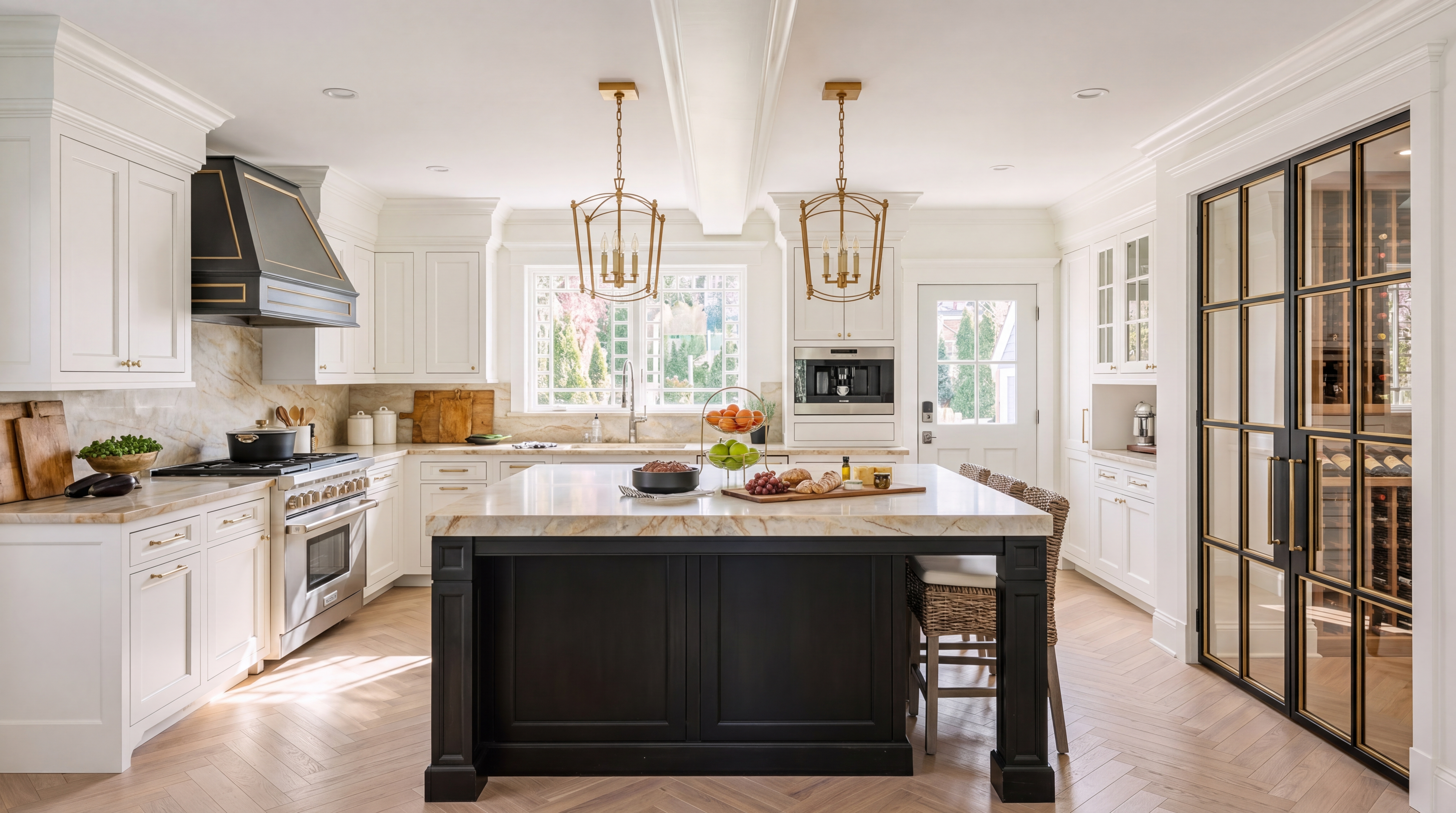 Brooklyn brownstone custom inset kitchen in matte white lacquer by iKitchen Cabinetry
