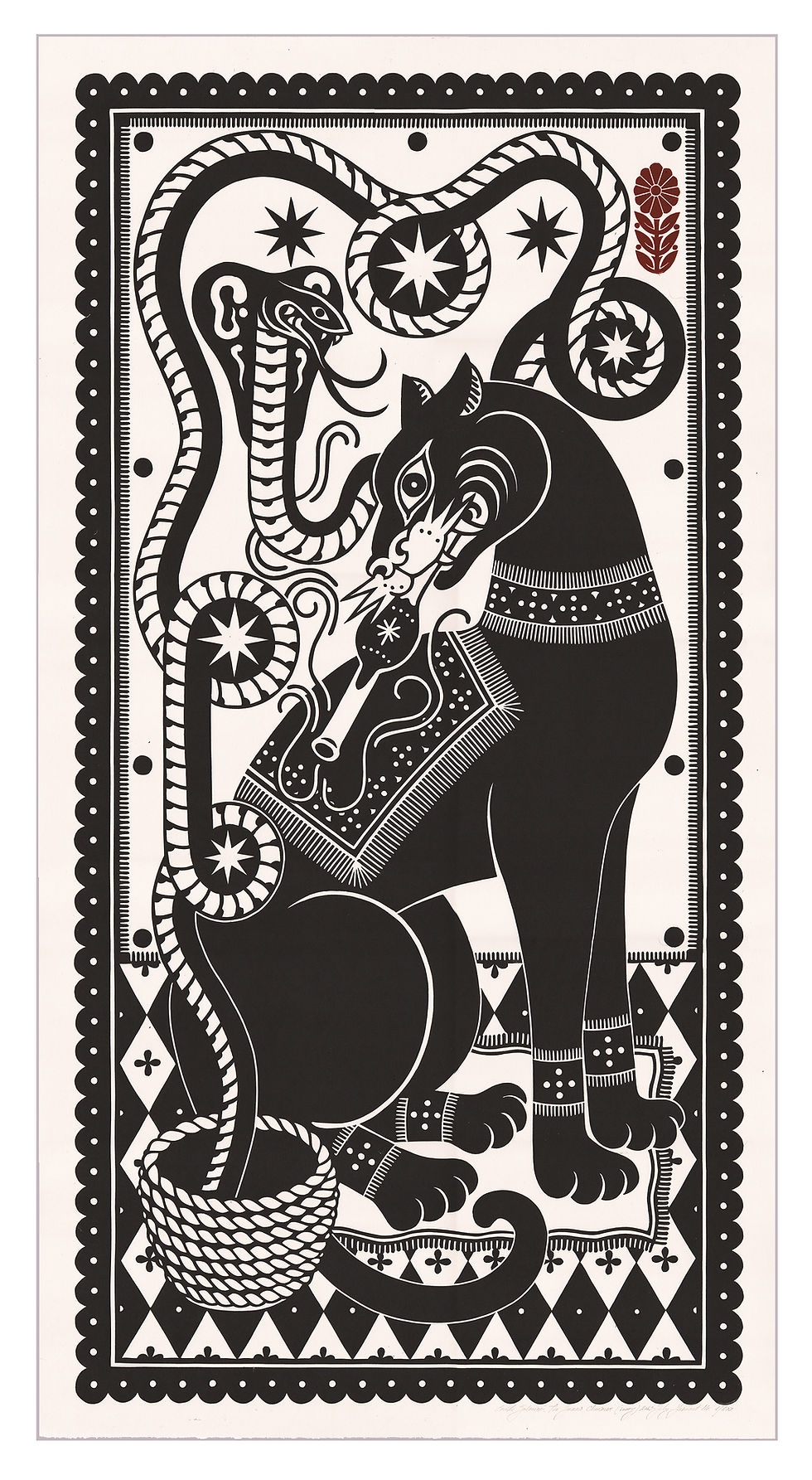 Thumbnail: The snake charmer - Cream, 96 x 51 cm