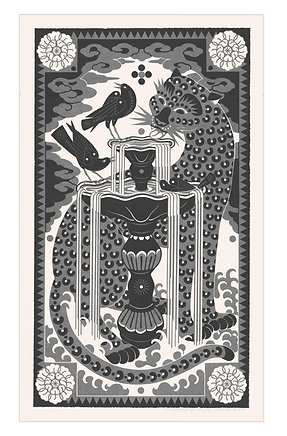 Sunday - linocut print, 100 x 62 cm