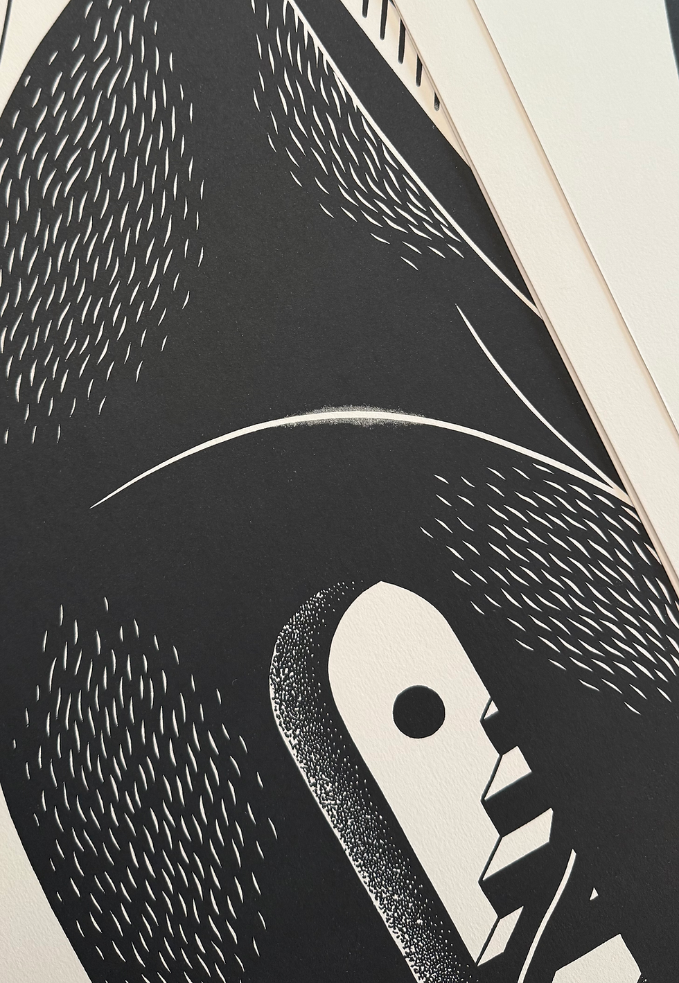 Thumbnail: Hare - Portal B - linocut print, 100 x 52 cm