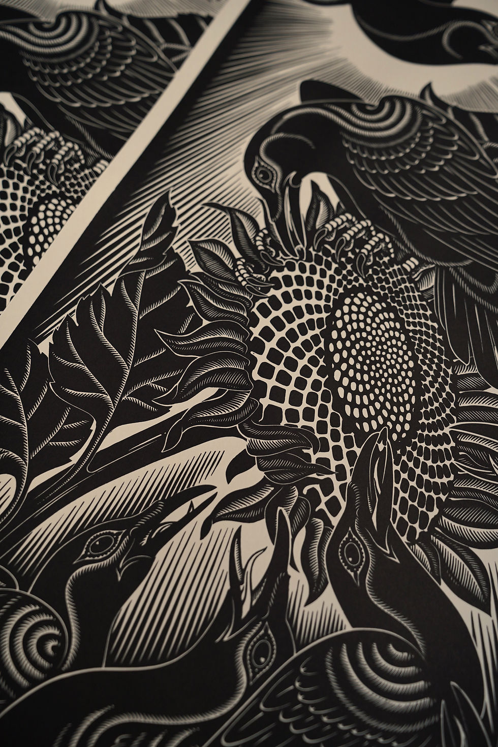 Thumbnail: SAULE - large size single layer lino print