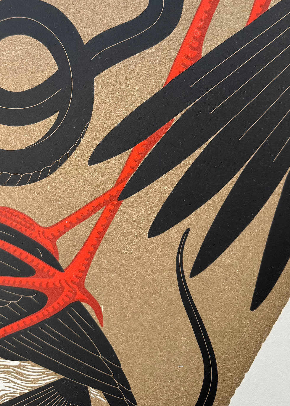 Thumbnail: Ēriks & Māra - linocut print, 100 x 52 cm