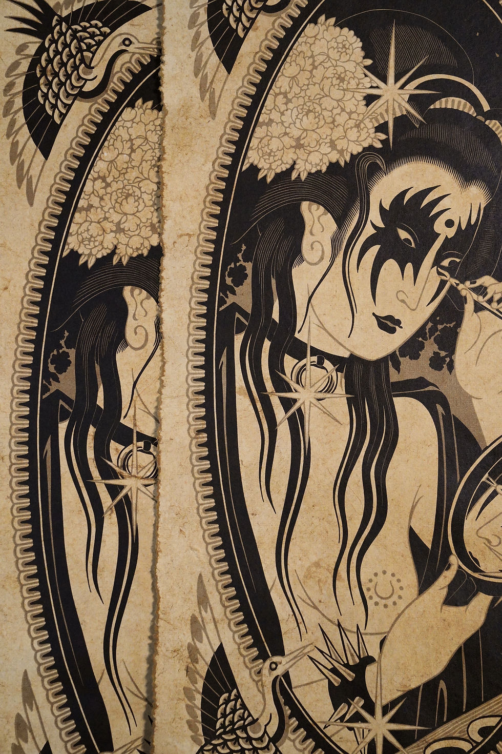 Thumbnail: Date night - reduction linocut print, 75 x 36 cm