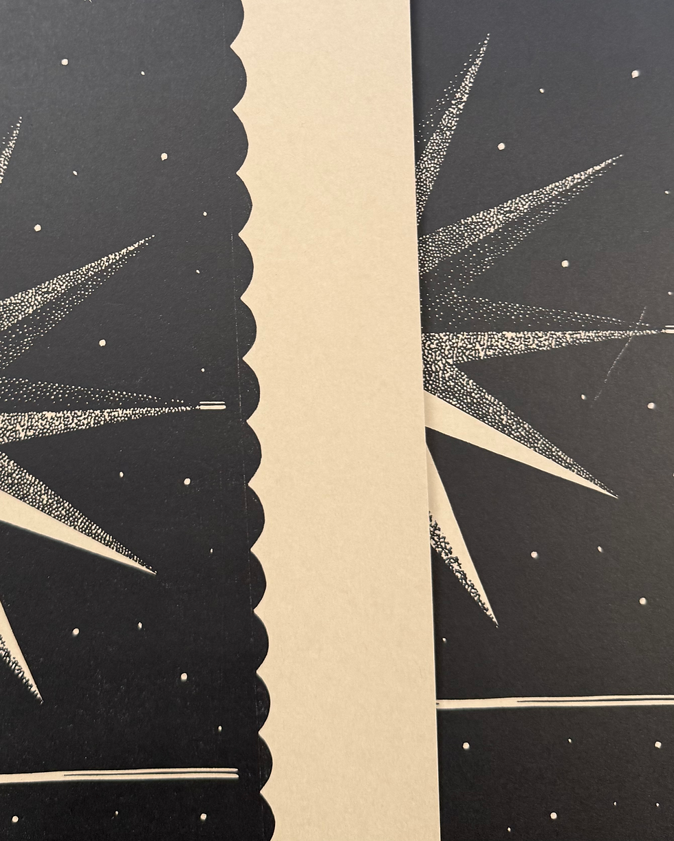 Thumbnail: Echoes of Time - linocut print, 95.5 x 70 cm