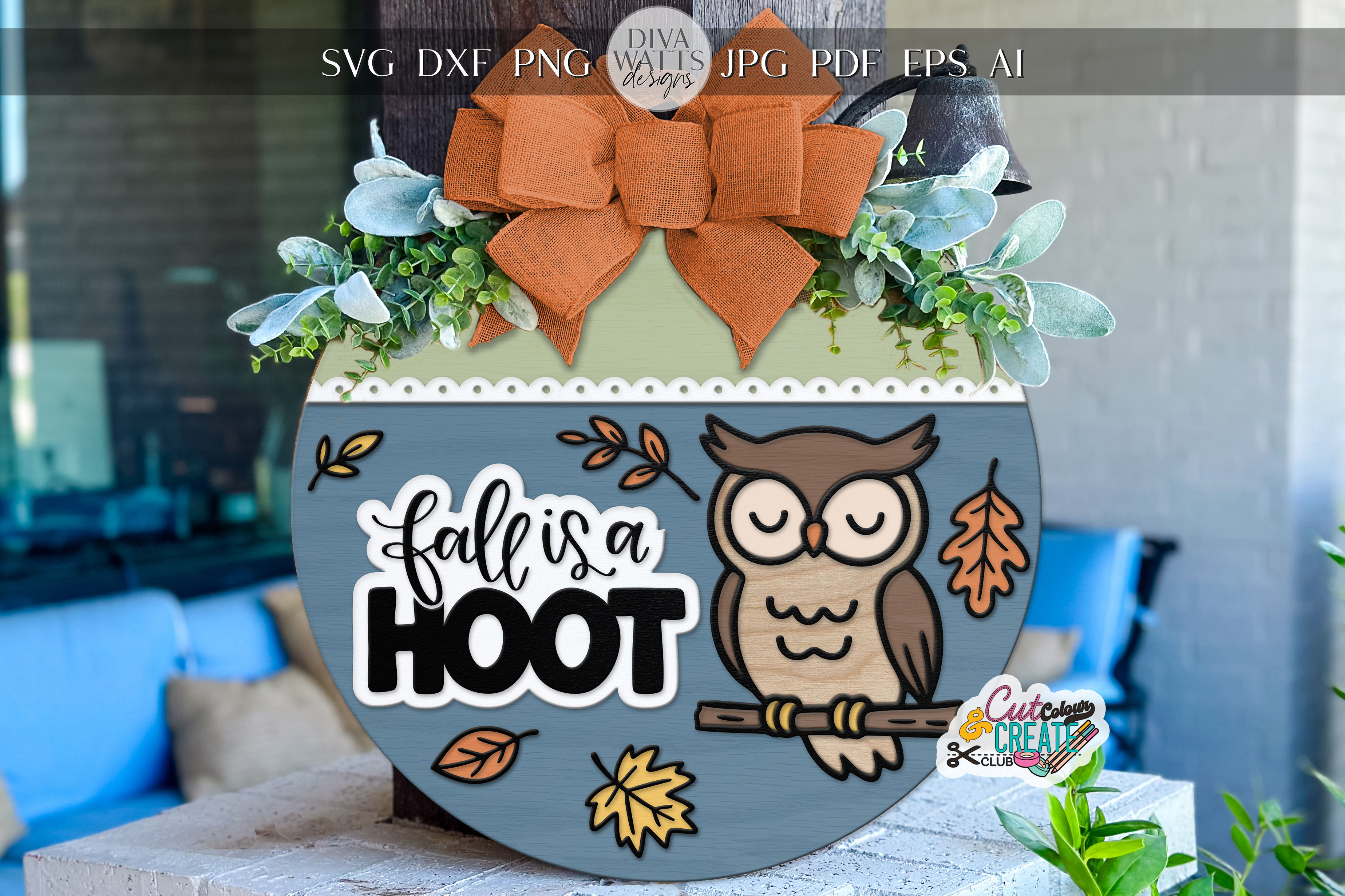 Fall Is a Hoot – SVG Laser Cut File with Cute Owl and Autumn Leaves