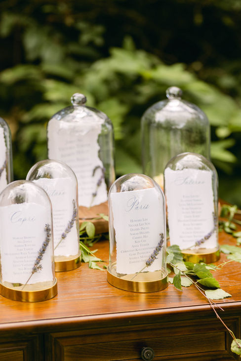 Custom White Cotton Seating Charts with hand torn edges