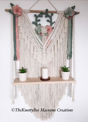 Macrame hanging shelf