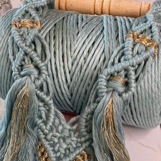 Bamboo Macrame String with macrame wall hanging
