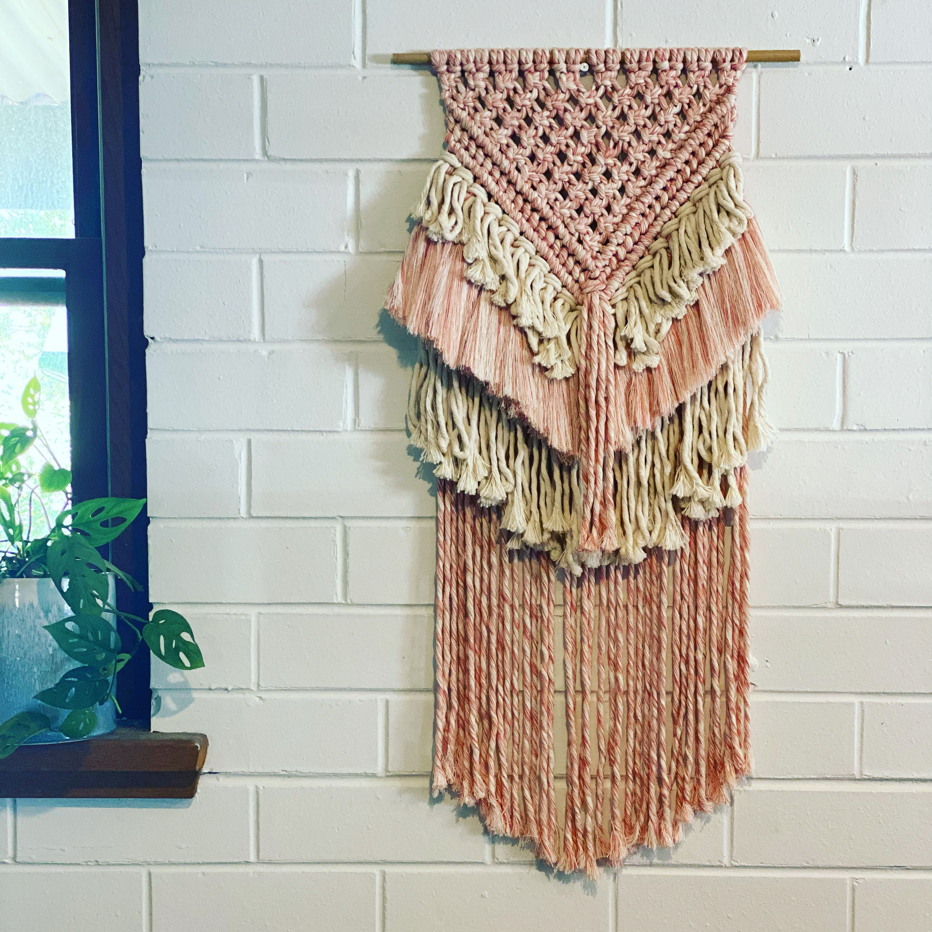 Aura | Pink Macrame Wall Hanging