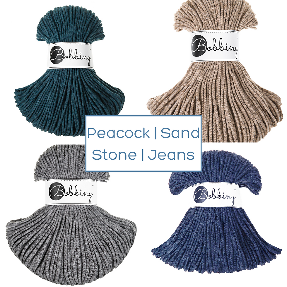 Thumbnail: Braided Bobbiny 5mm cord colours