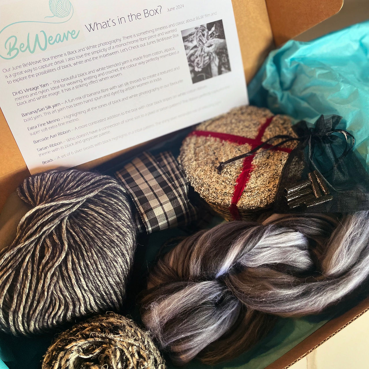 black and white BeWeave subscription box