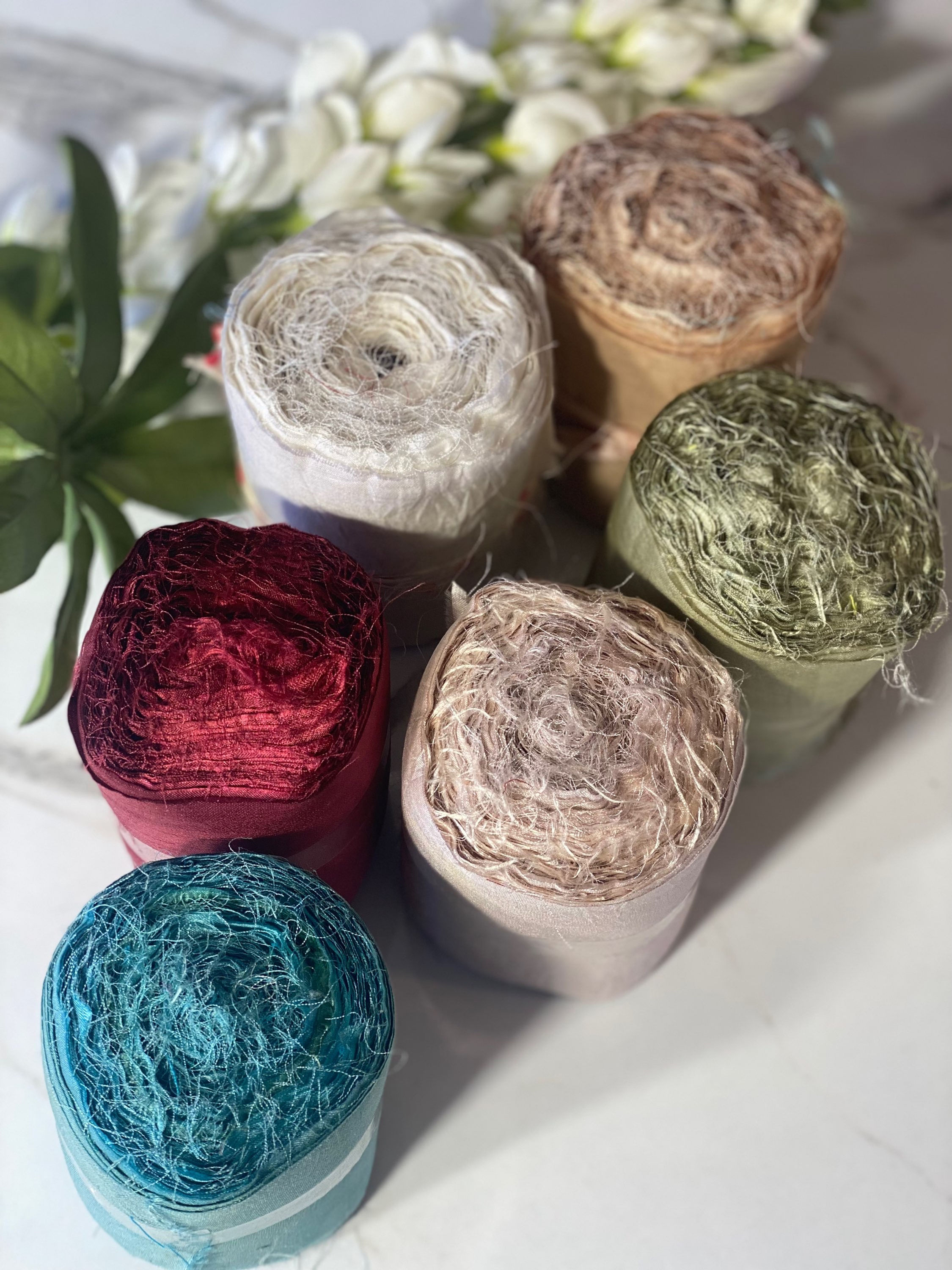 Wide Sari Silk Ribbon Roll multiple colours