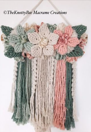 Macrame flower wall hanging