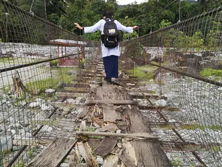 Decaying bridges pose a serious danger to schoolchildren who rely on them for their daily commute.