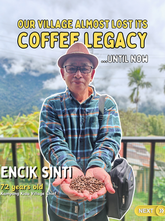 rural farmer holding the freshly roasted coffee beans