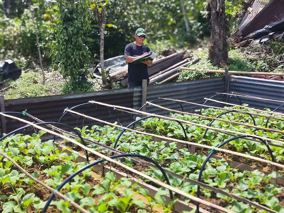 Efandi chcking rural farming beneficiaries progress