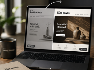 Eine Webseite mit Vorher/Nachher Homepage