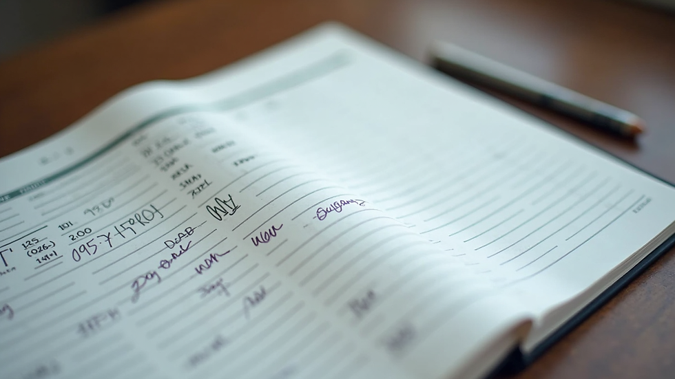 Close-up view of a student-athlete’s planner with a balanced schedule