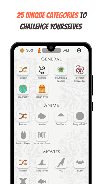 Home screen of Trivia Titan app