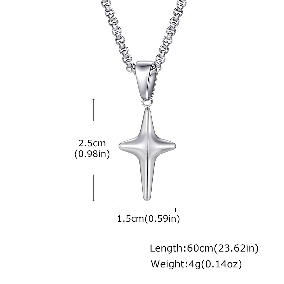 Thumbnail: Navigator Compass Pendant Necklace – Stainless Steel