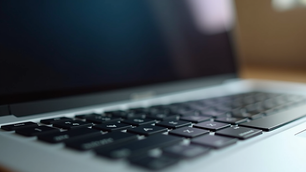 Close-up view of MacBook Pro keyboard with some keys removed