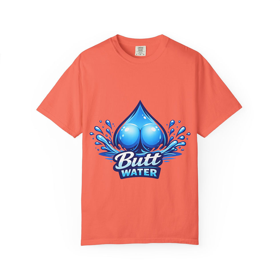 Thumbnail: Graphic Tee — Playful "Butt Water" Splash & "Supparay" Cartoon Hat Design
