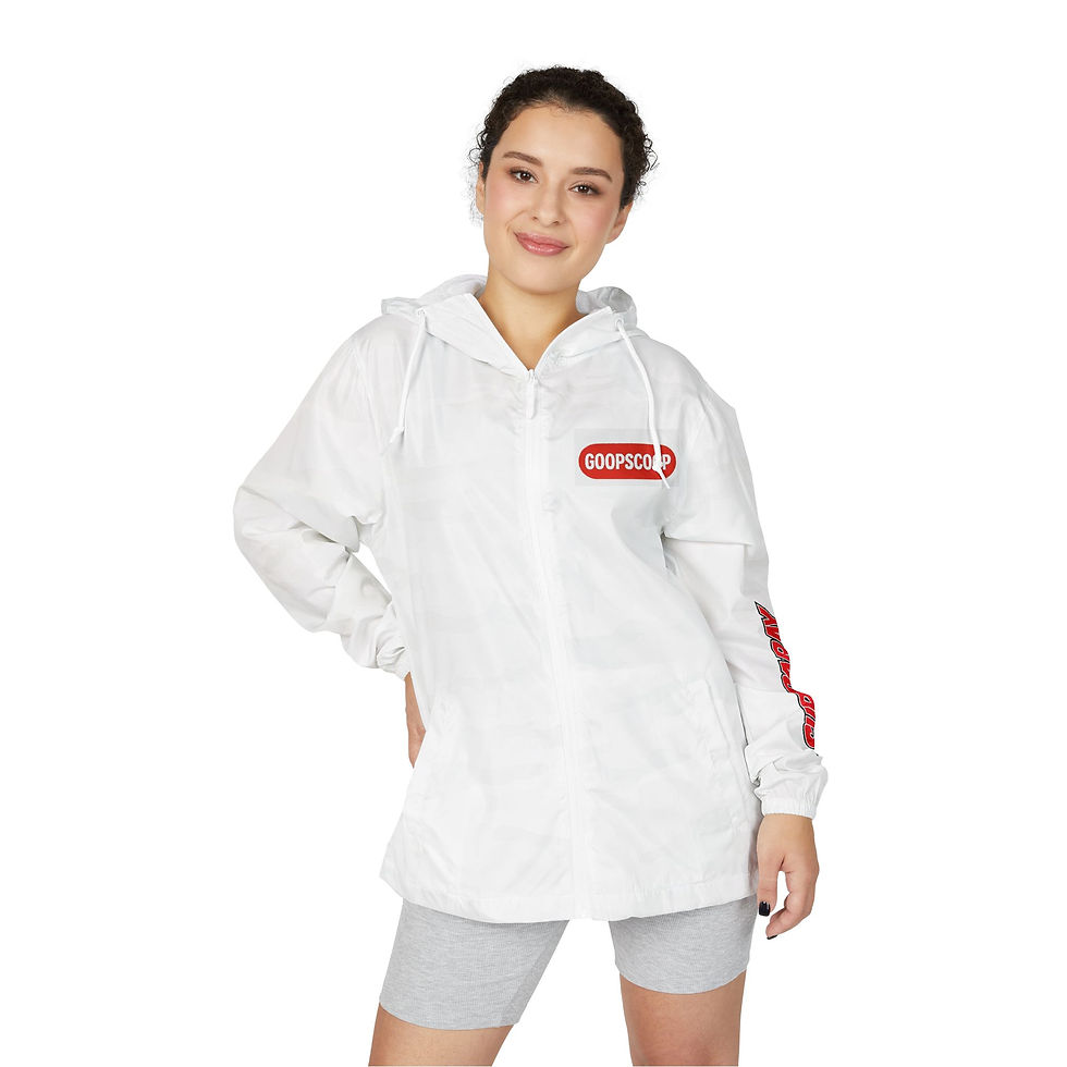 Thumbnail: GoopScoop Breezy Days Crew Windbreaker Jacket — Cartoon Duo Graphic Zip-Up