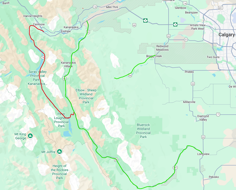 Kananaskis roads map