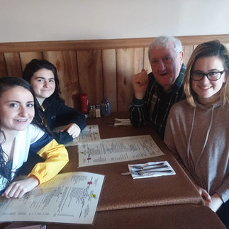Lunch with great uncle and sisters