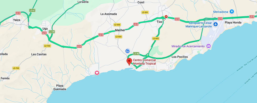 Mapa de ubicación en Puerto del Carmen del Centro Comcercial Montaña Tropical