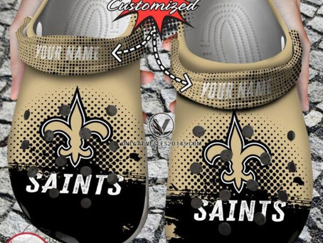 NO Saints News: Half Tone Drip Flannel Clog Shoes for Fans