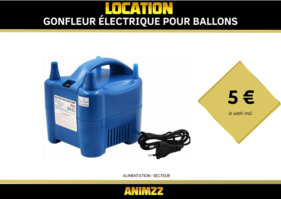 Location Gonfleur électrique pour ballons