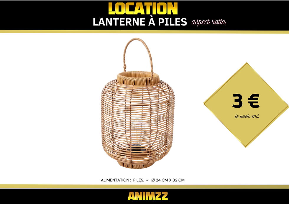 Lanterne rotin "à piles"