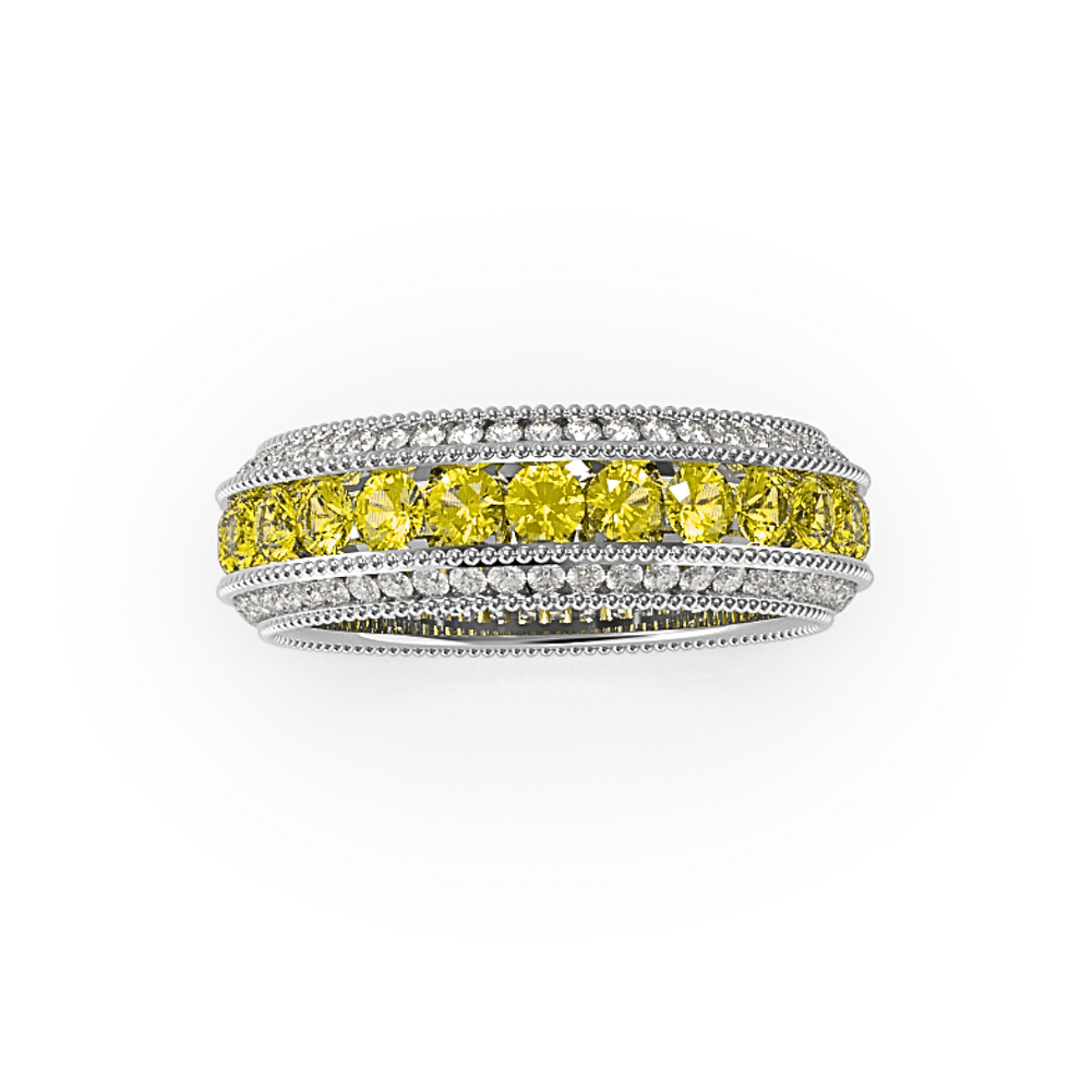 Thumbnail: ELYSIAN ETERNITY SAPPHIRE & DIAMOND WEDDING BAND RING
