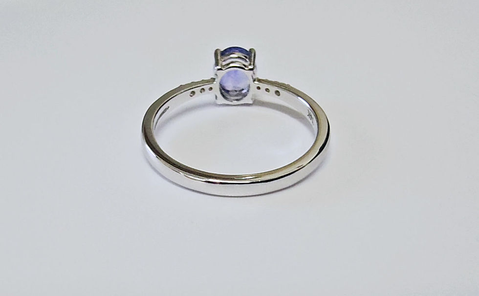 サムネイル： NATURAL BLUE SAPPHIRE & DIAMOND SOLITAIRE ENGAGEMENT RING