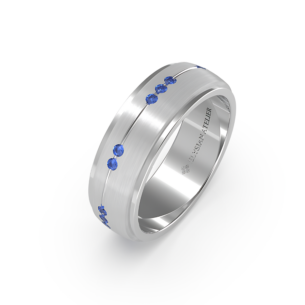 Thumbnail: SAPPHIRE & DIAMOND WEDDING BAND RING