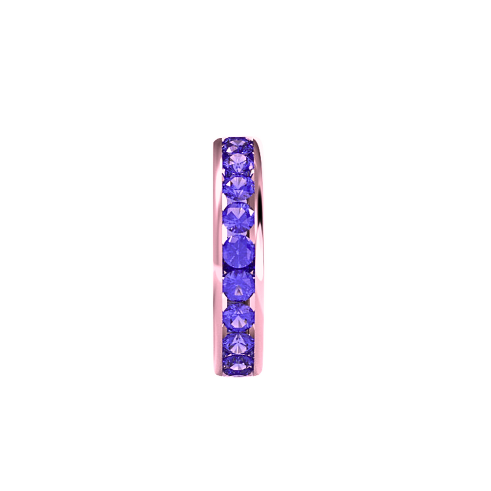 縮圖：SPARKLING BLUE SAPPHIRE HALF ETERNITY WEDDING BAND RING